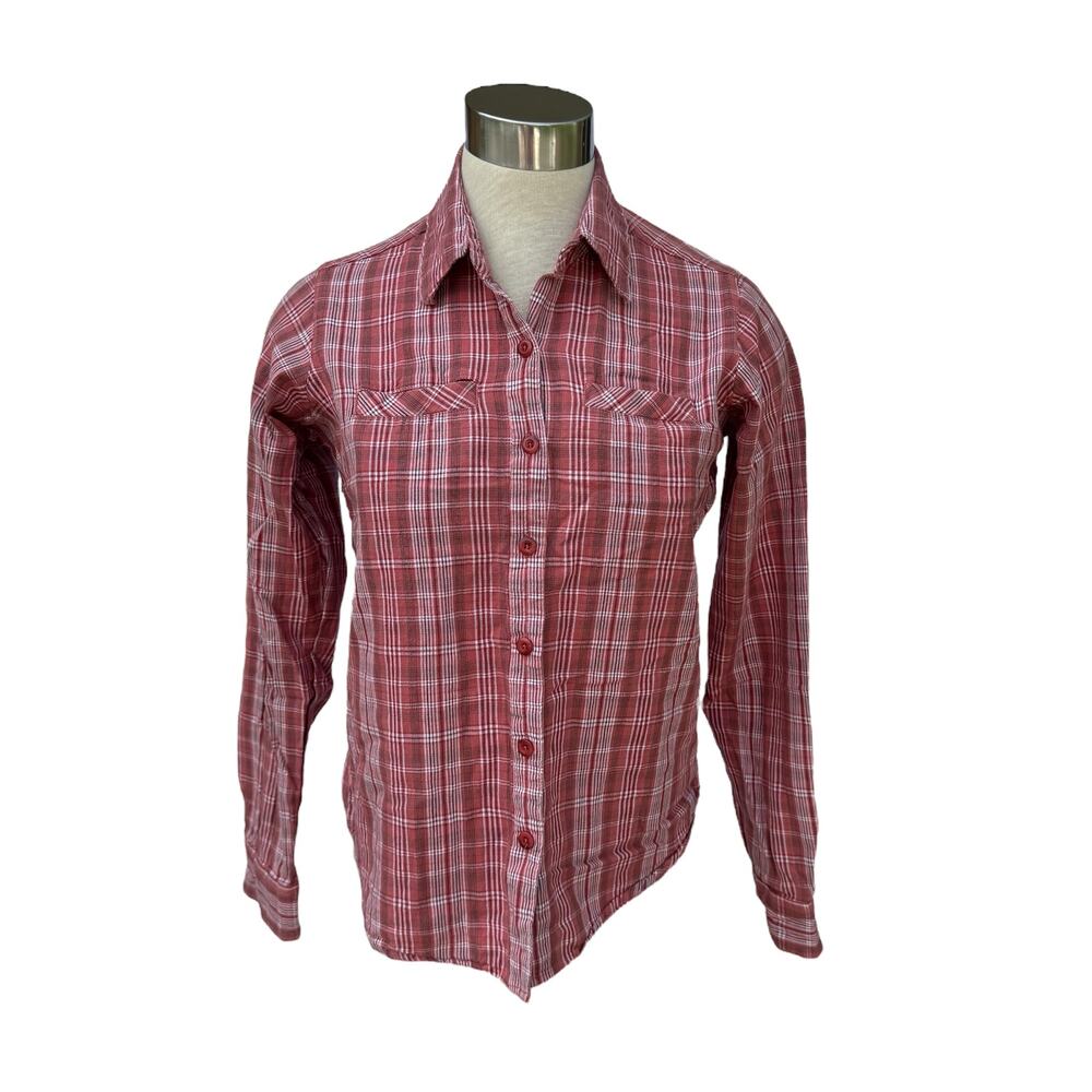 Cabela’s Red Plaid Cotton Button Up Shirt Small